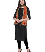 Black plain art silk kurta sets