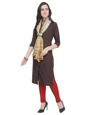 Brown plain art silk kurta sets 1