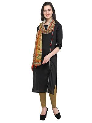 Black plain art silk kurta sets 1