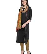 Black plain art silk kurta sets