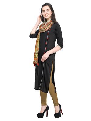 Black plain art silk kurta sets 2