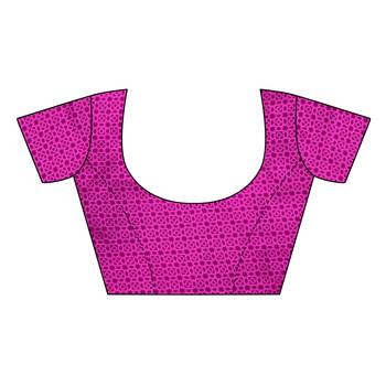 Pink printed art silk saree with blouse 5