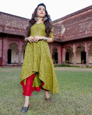 Fern Handblock Kurta Set 5