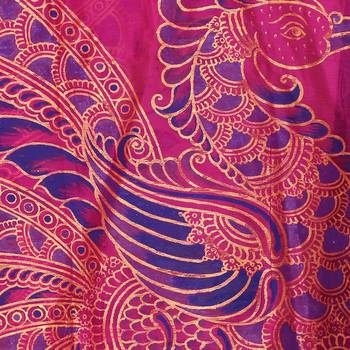 Purple hand print art silk dupattas 3
