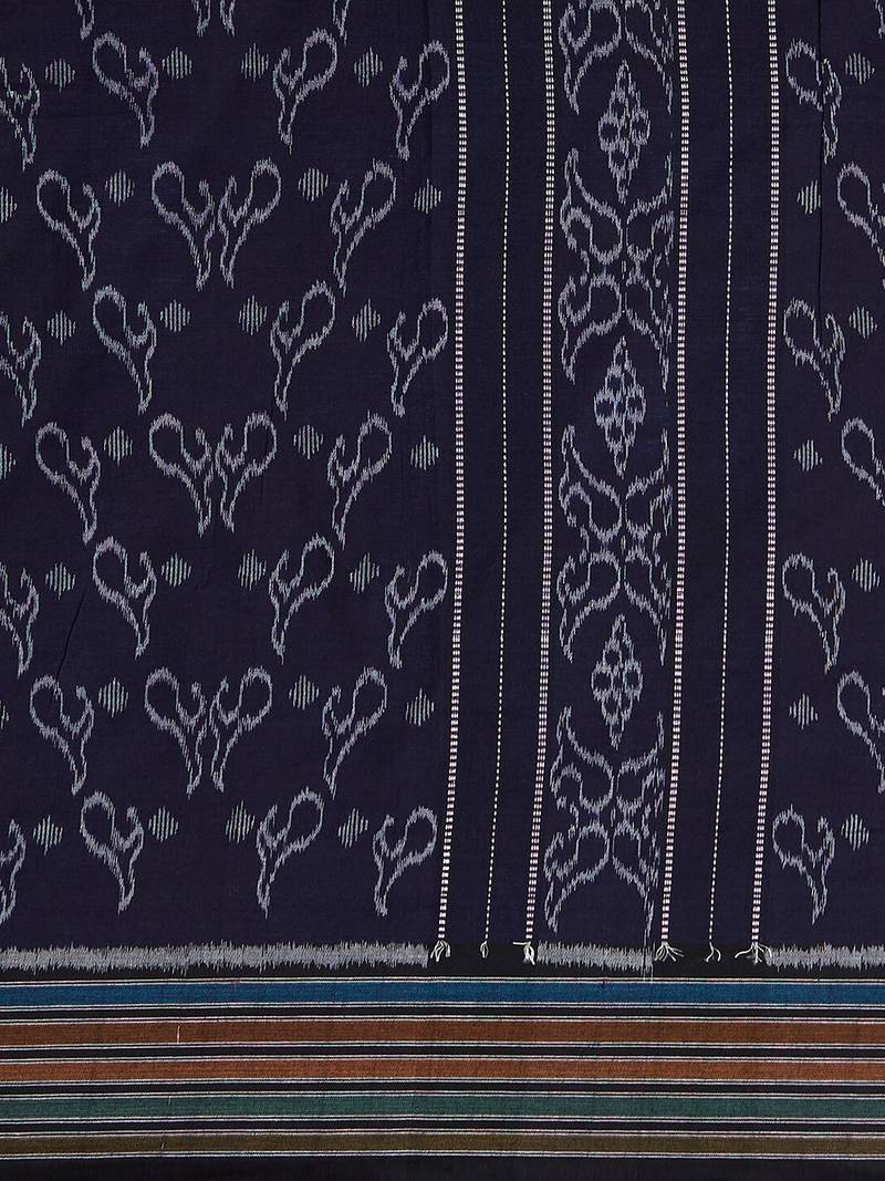 blue hand woven cotton saree