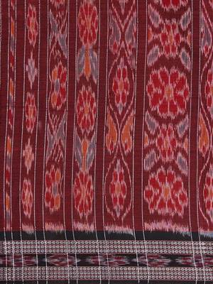 orange hand woven cotton saree 3