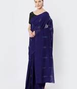 purple hand woven cotton saree