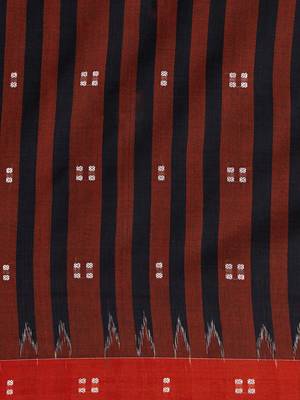 black hand woven cotton saree 3
