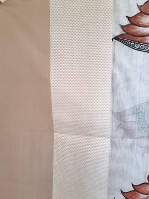 Beige hand print art silk dupattas 4