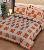 Rudra Jaipuri Prints 100% Cotton Comfort  Double Bedsheets with 2 Pillow Cover