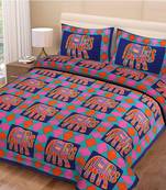 Rudra Jaipuri Prints 100% Cotton Comfort  Double Bedsheets with 2 Pillow Cover