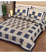 Rudra Jaipuri Prints 100% Cotton Comfort  Double Bedsheets with 2 Pillow Cover