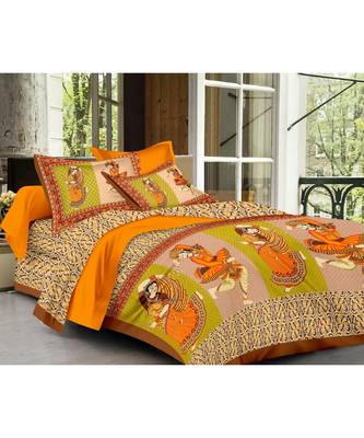 Rudra Jaipuri Prints 100% Cotton Comfort  Double Bedsheets with 2 Pillow Cover 1