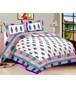 Rudra Jaipuri Prints 100% Cotton Comfort  Double Bedsheets with 2 Pillow Cover