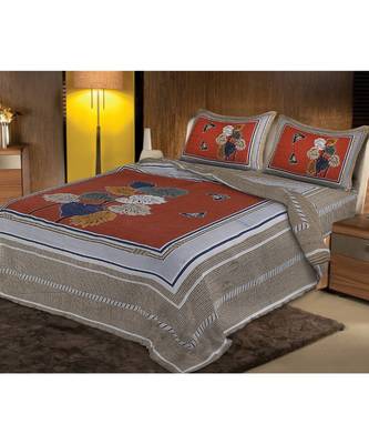 Rudra Jaipuri Prints 100% Cotton Comfort  Double Bedsheets with 2 Pillow Cover 1