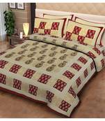Rudra Jaipuri Prints 100% Cotton Comfort  Double Bedsheets with 2 Pillow Cover
