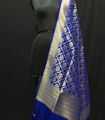 Blue woven katan Silk dupattas