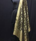 Black woven katan Silk dupattas