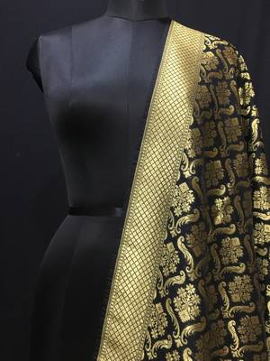 Black woven katan Silk dupattas 2