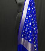 Blue woven katan Silk dupattas