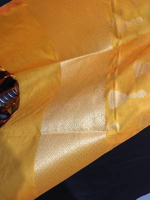Yellow woven katan Silk dupattas 3