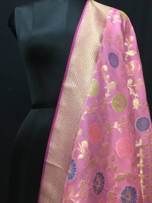 multicolor woven katan Silk dupattas 2