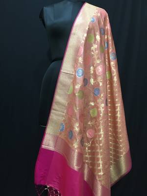 multicolor woven katan Silk dupattas 1