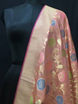 multicolor woven katan Silk dupattas 2