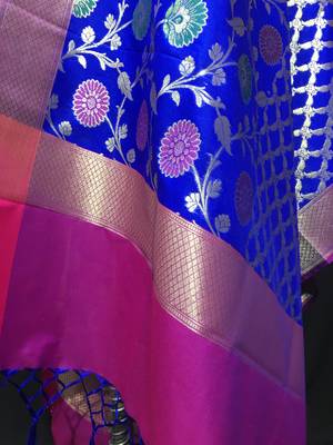 multicolor woven katan Silk dupattas 3