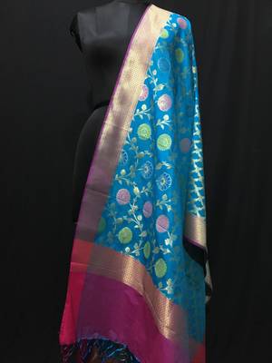 multicolor woven katan Silk dupattas 1