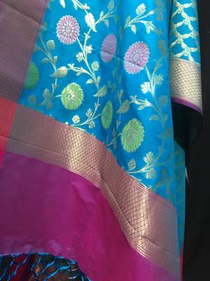 multicolor woven katan Silk dupattas 3