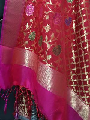 multicolor woven katan Silk dupattas 3