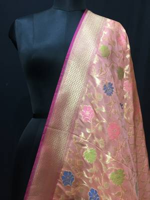 multicolor woven katan Silk dupattas 2