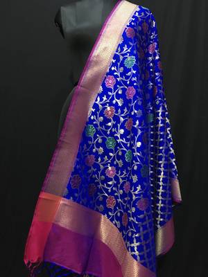 multicolor woven katan Silk dupattas 1
