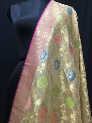 multicolor woven katan Silk dupattas 2