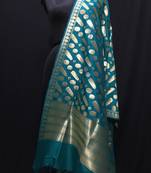 Turquise woven katan Silk dupattas