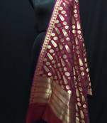 Brown woven katan Silk dupattas