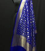 Blue woven katan Silk dupattas