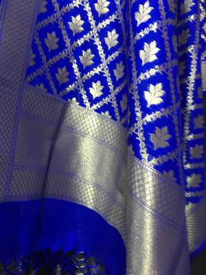 Blue woven katan Silk dupattas 3