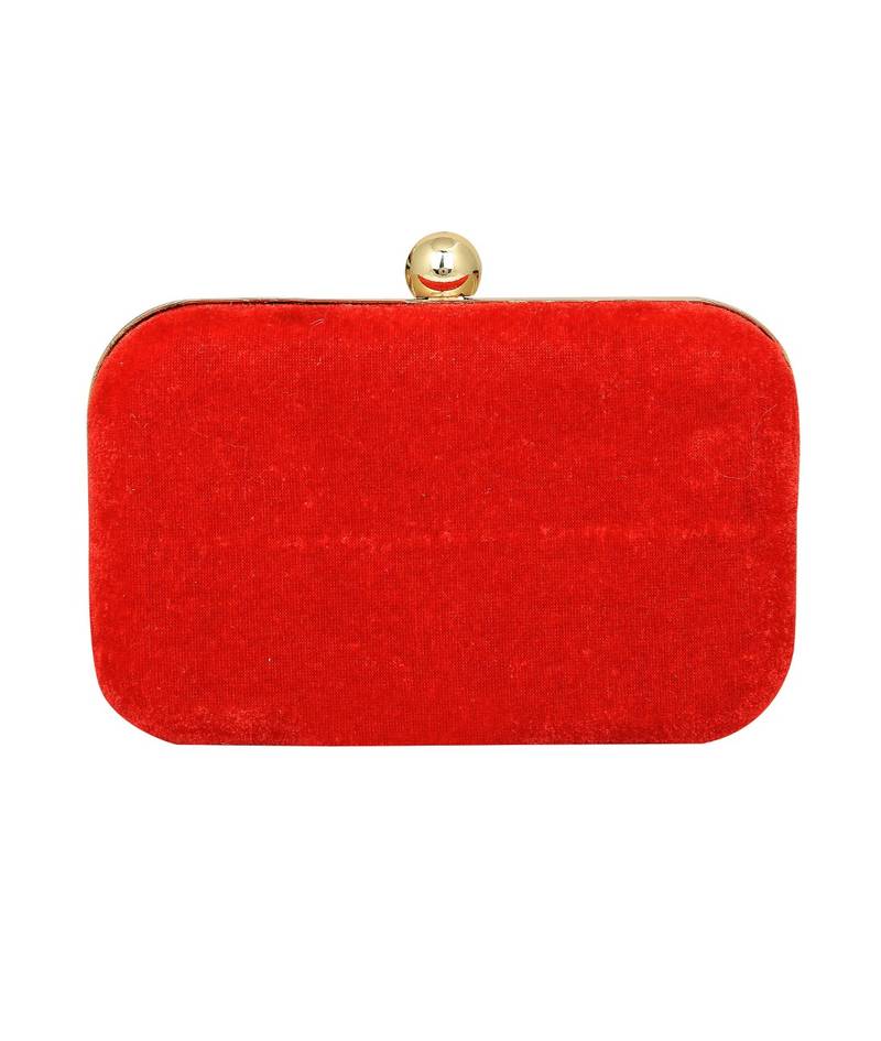 MaFs Women's Sequence Box Clutch for Wedding and Parties, Red