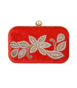 MaFs Women's Sequence Box Clutch for Wedding and Parties, Red Velvet