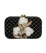 MaFs Women's Sequence Box Clutch for Wedding and Parties, Black