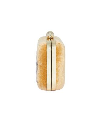 MaFs Women's Sequence Box Clutch for Wedding and Parties, Golden Color 3
