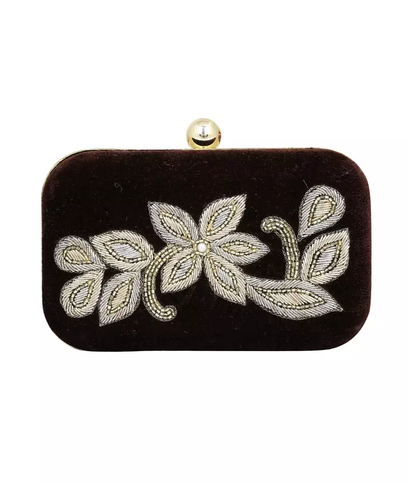MaFs Women's Sequence Box Clutch for Wedding and Parties, Black