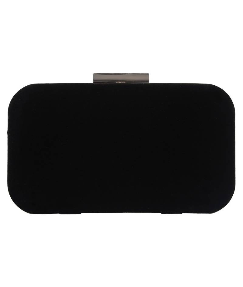 MaFs Women's Hand Embroidered/Zari Zardozi work Box Clutch Bag For Bridal, Casual, Party, Wedding || Black