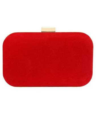 MaFs Women's Hand Embroidered/Zari Zardozi work Box Clutch Bag For Bridal, Casual, Party, Wedding || Red 2