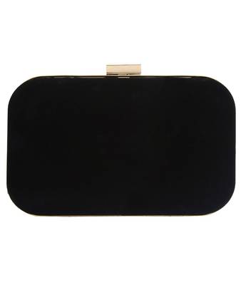 MaFs Women's Hand Embroidered/Zari Zardozi work Box Clutch Bag For Bridal, Casual, Party, Wedding || Black 2