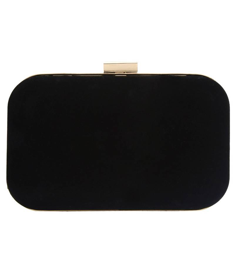 MaFs Women's Hand Embroidered/Zari Zardozi work Box Clutch Bag For Bridal, Casual, Party, Wedding || Black