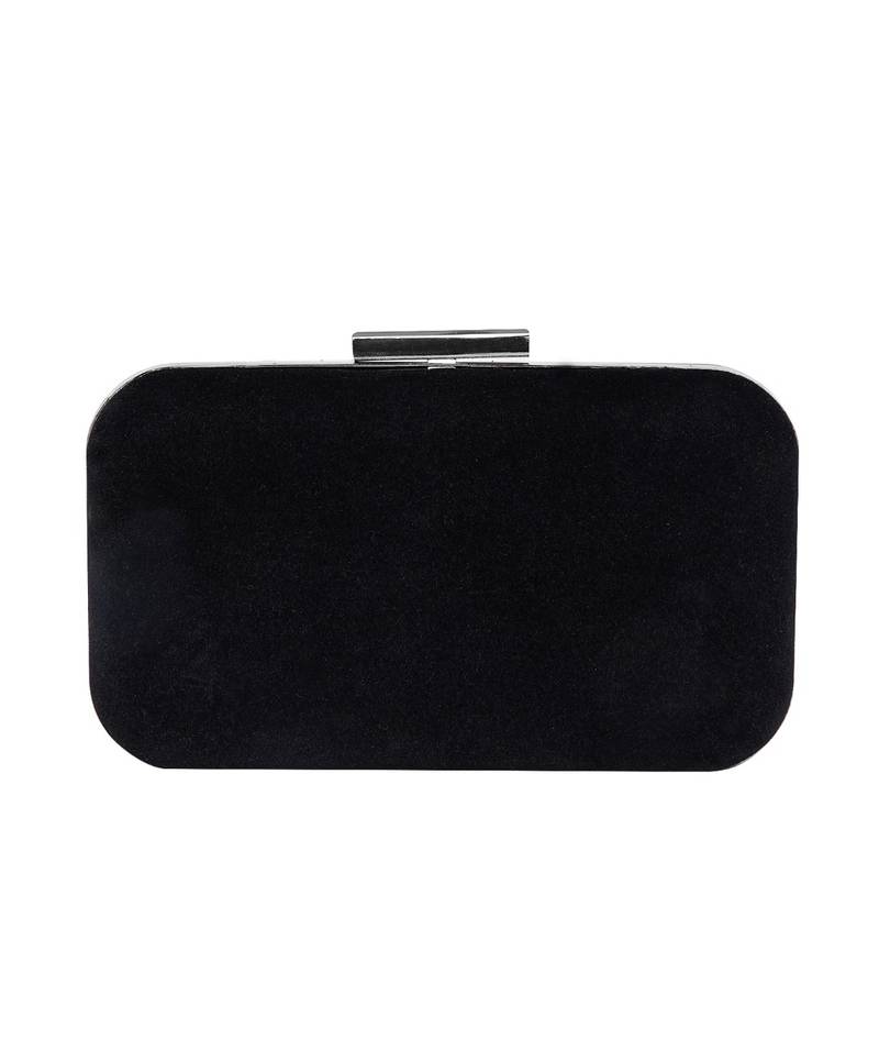 MaFs Women's Hand Embroidered/Zari Zardozi work Box Clutch Bag For Bridal, Casual, Party, Wedding || Black