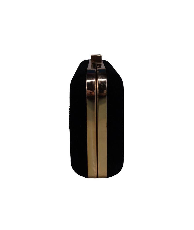 MaFs Women's Hand Embroidered/Zari Zardozi work Box Clutch Bag For Bridal, Casual, Party, Wedding || Black